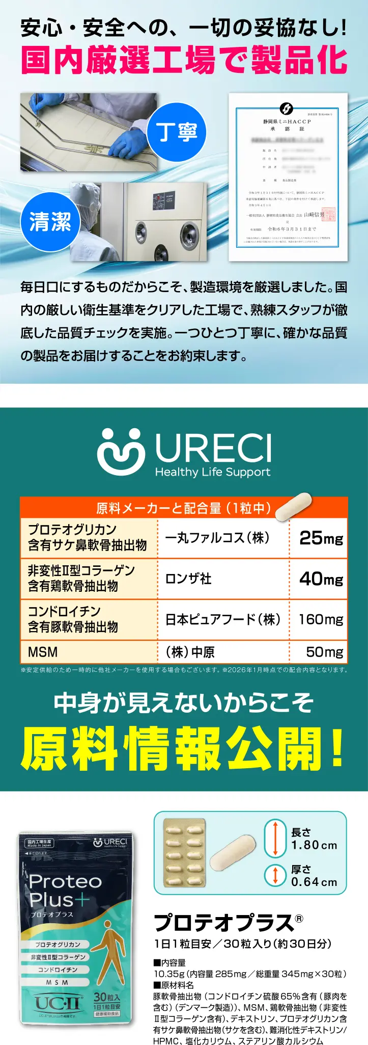 プロテオプラス30粒入り プロテオグリカン サプリ サプリメント 非変性